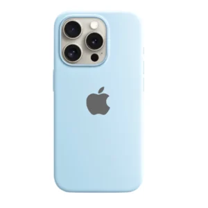 iPhone 15 Pro Premium Silicone Back Cover (Light Blue)