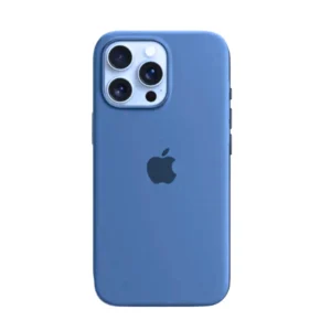 Phone 15 Pro Premium Silicone Back Cover (Blue)